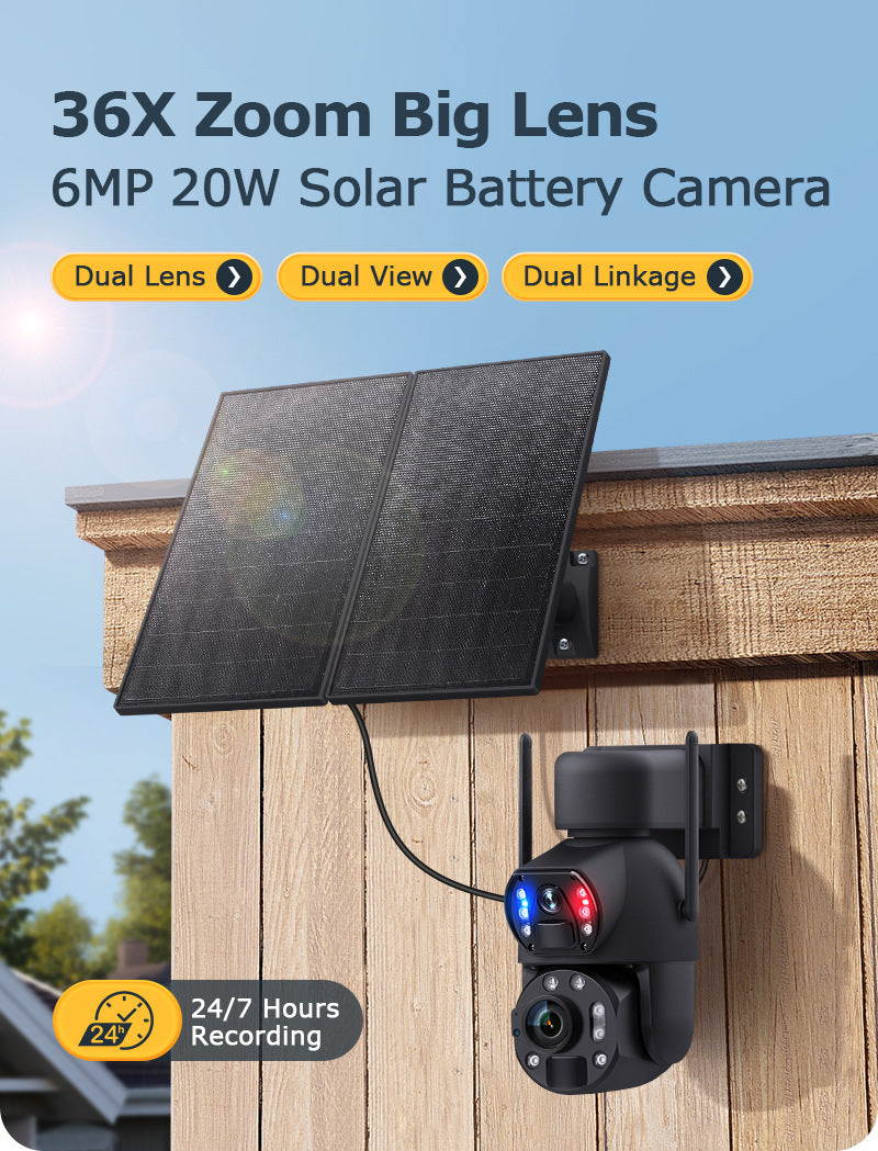 600Wan HD Solar Outdoor Low Power Binoculars3610x Zoom Camera4G Wireless Surveillance Bullet Camera