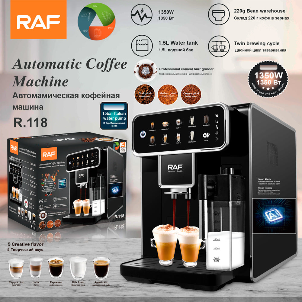 RAF European Standard Pump Pressure Coffee Machine Household Small Semi-Automatic Italian Coffee Machine Steam Milk Frother