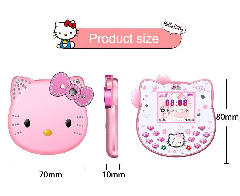 i168Mini Button Straight New Model Mini Hellokitty Small Phone Hot Sale Cartoon Cute