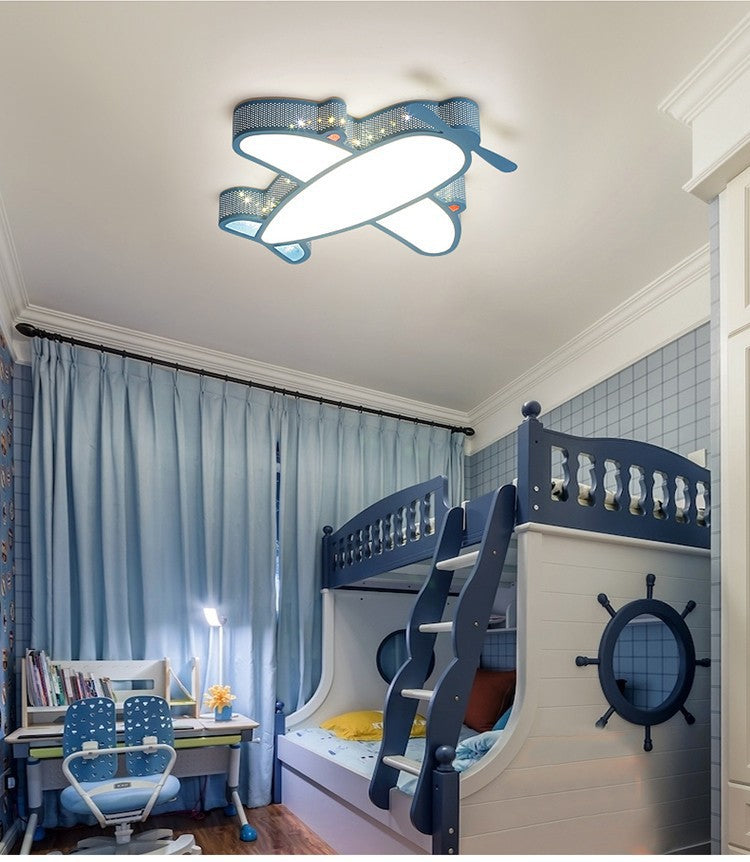 Children's Room Lamp Modern Simple Nordic Creative Boys and Girls Bedroom Airplane led Ceiling Light Non-Glaring Study Lamp