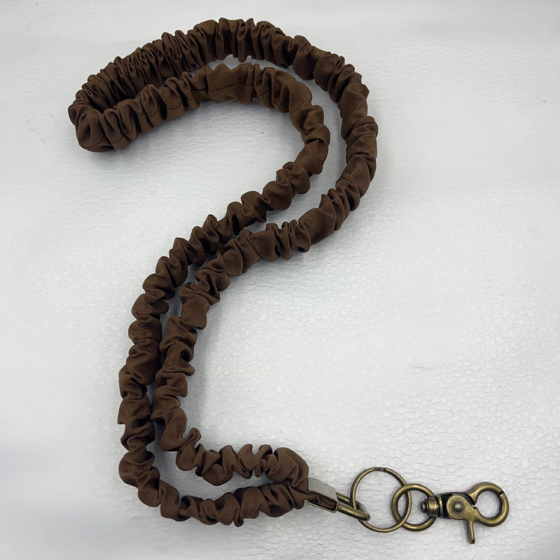 Keychain Large Elastic Polyester Wrinkle Print Hanging Ring Buckle Work Badge Phone Lanyard Chain