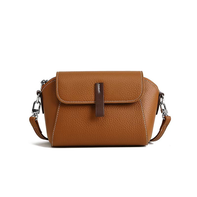 Bestselling Handbag2025New Genuine Leather Women's Bag Fashionable High-End Single Shoulder Crossbody Bag Versatile Shell Small Bag