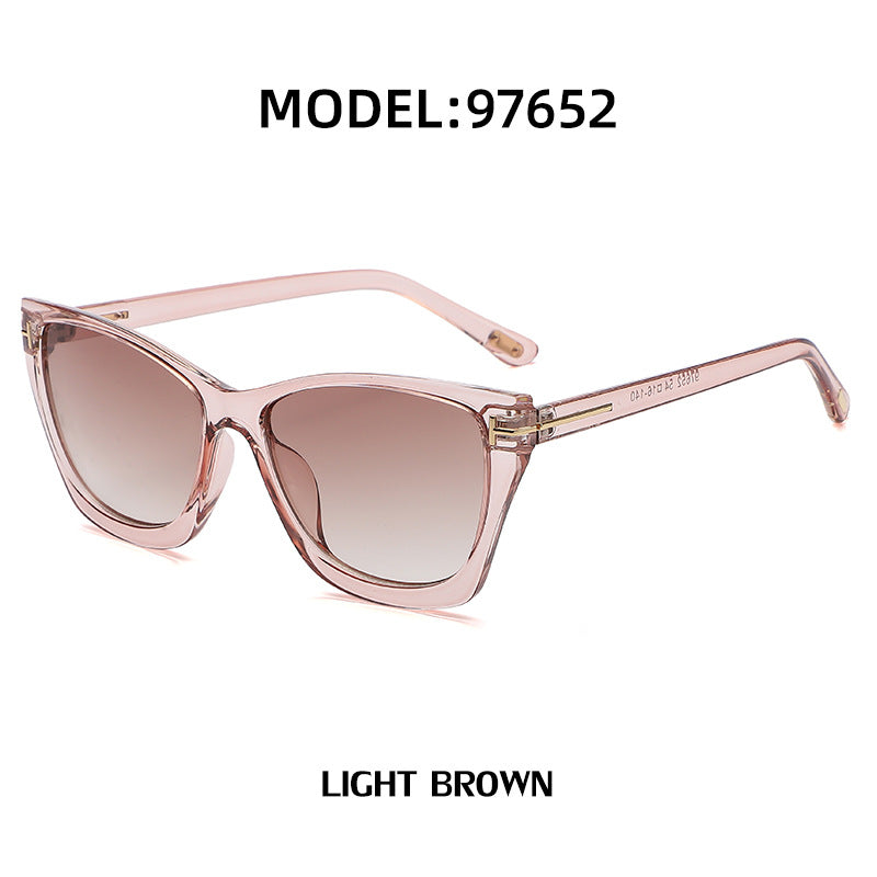 Vintage T Cat Eye Sunglasses for Women Fashionable High-End Sunglasses Trendy ins Street Style Full Frame Sun Protection Glasses shades