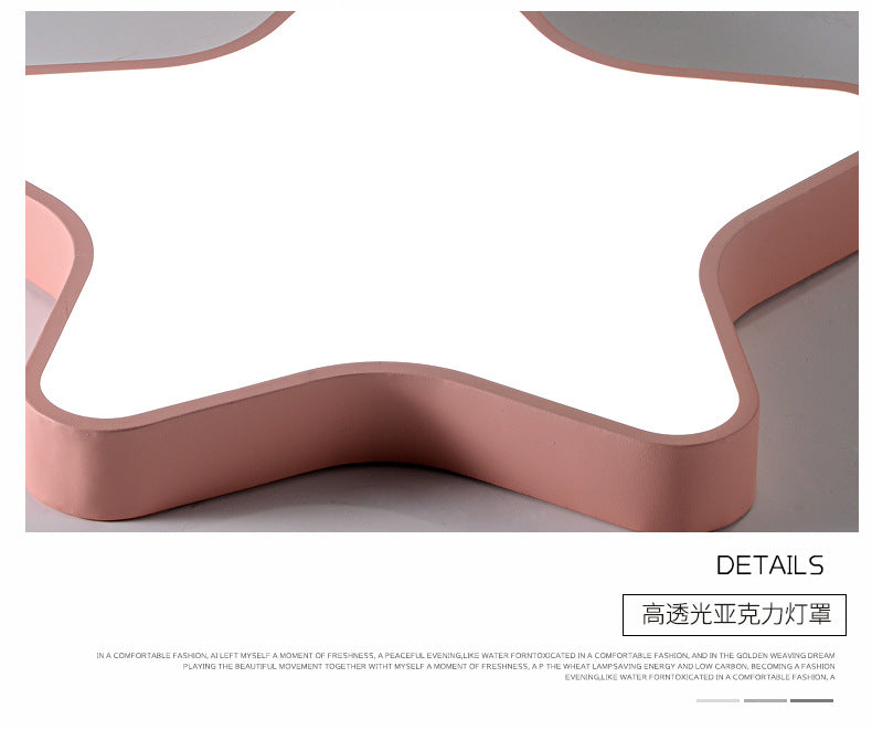 Macaron Five-Pointed Star Ceiling Light led Children's Room Lamp Nordic Iron Art Bedroom Lamp Kindergarten Cartoon Lighting