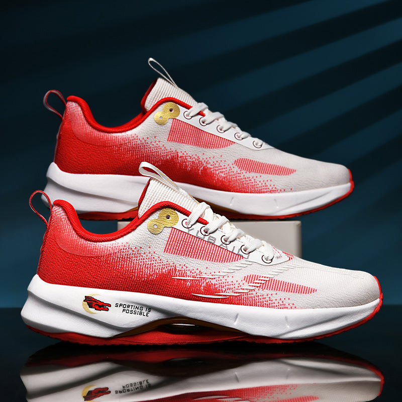 Summer Men's Fashion Breathable Sneakers Student Outdoor Trendy Lace-up Thick-soled Low-top Casual Running Shoes