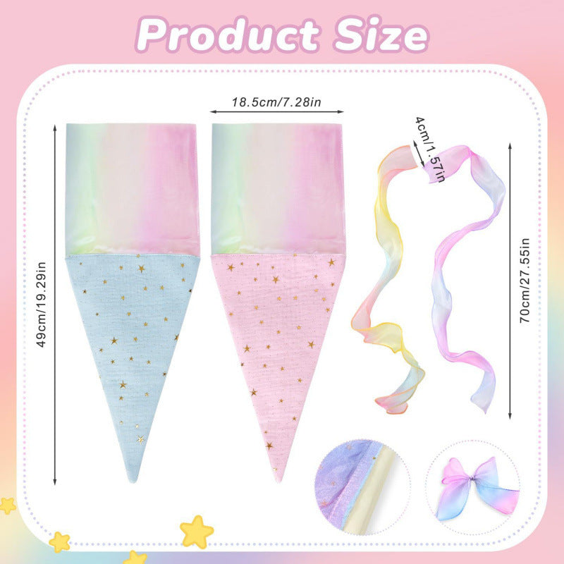 Back-to-School Season Colorful Ice Cream Cone Children's Accessories Gift Bowknot Souvenir Girl Back-to-School Season Creative Gift