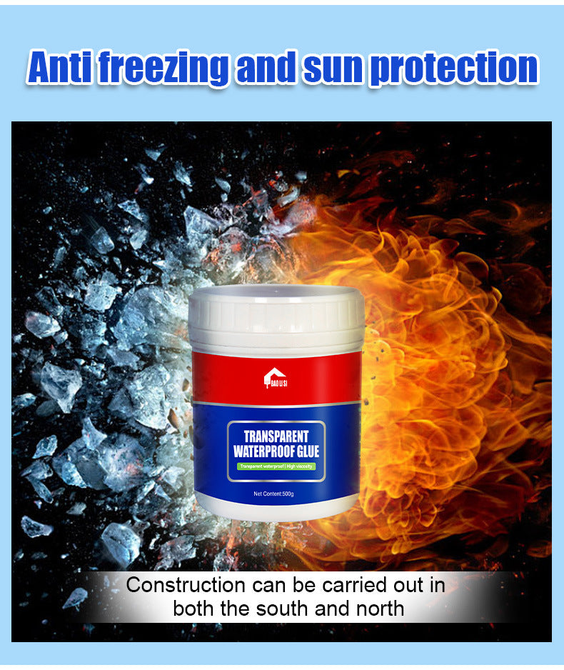 Transparent Waterproof Adhesive Roof Exterior Wall Window Sill Waterproof Leak Repair Coating Pure Acrylic Glue