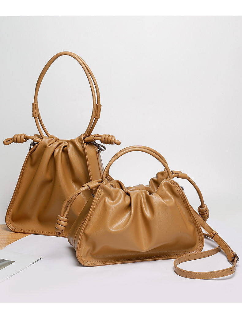 Special-Interest Design Bag Women2024New Large Capacity Pleated Cloud Bag Simple Commuting Shoulder Crossbody Underarm Bag