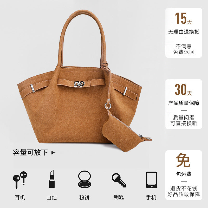 European and American Fashion High-End Handheld Tote Bag for Women New Versatile Trendy Pleated Stylish Single Shoulder Crossbody Bag