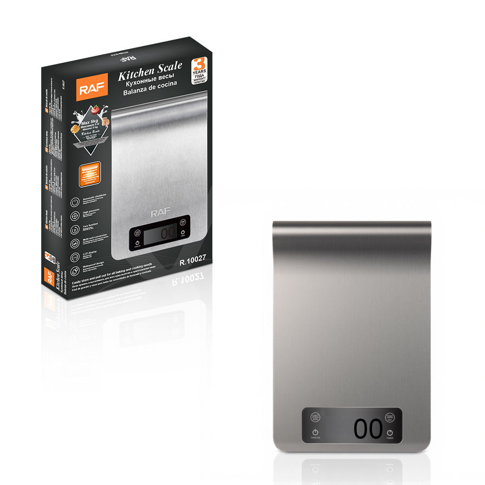RA  Stainless Steel Kitchen Scale Household High Precision Multi-unit Conversion Tare Function Waterproof 7No. Battery