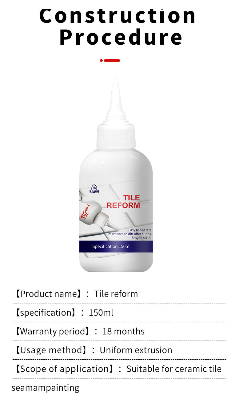Water-Based Grout Sealant Tile Kitchen Bathroom Waterproof Mildew-Proof Grout Adhesive Sink Toilet Grout Sealant