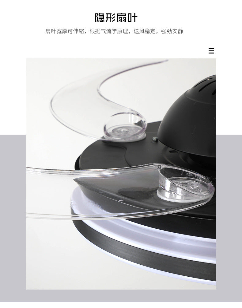 Invisible Fan Light for Home Bedroom Living Room Silent Variable Frequency Electric Fan Light Modern Simple Dining Room Ceiling Fan Light Wholesale