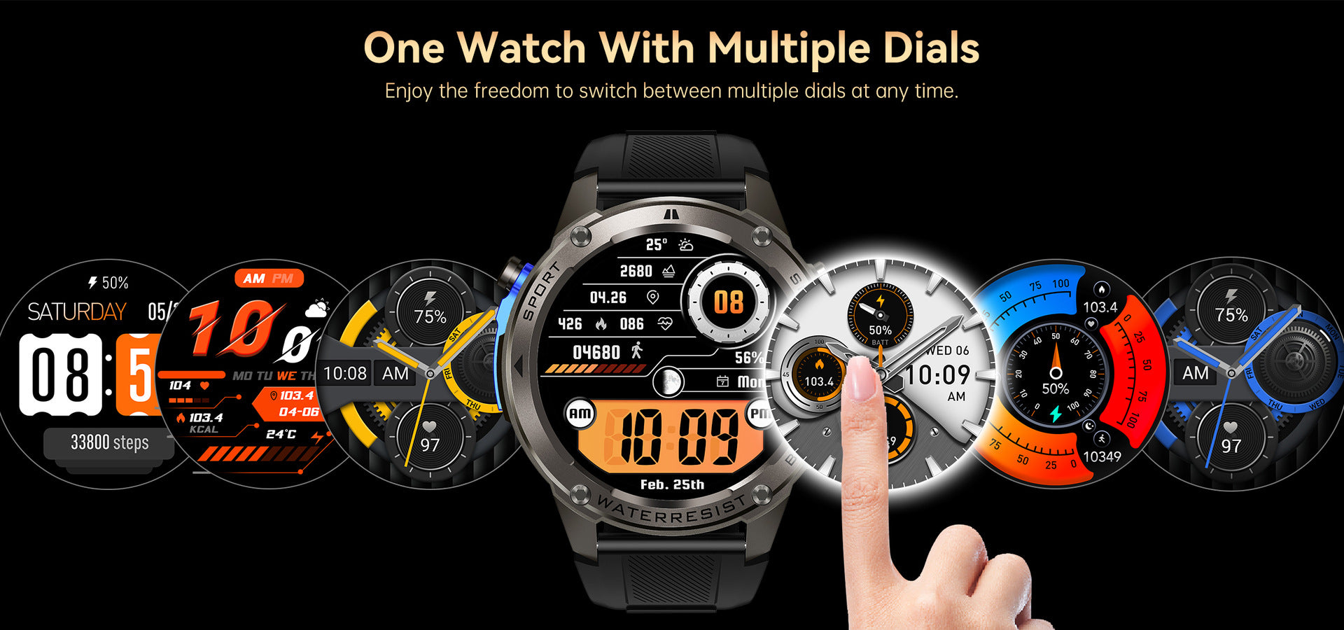 DM56Smart Watch1.52inch Bluetooth call heart rate pedometer sleep monitor GPS Positioning Three-Proof Sports