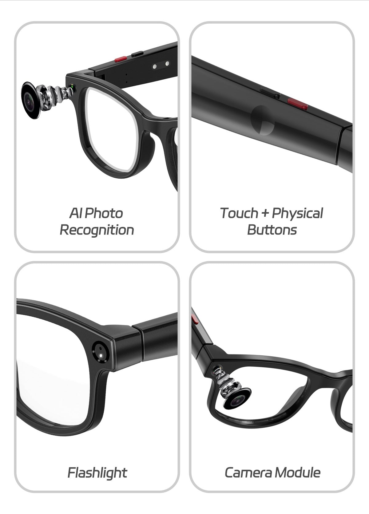 AIMB-G1Smart Glasses800100 Megapixel Camera Ai Simultaneous Translation Recognition1200P Video Recording Audio Recording