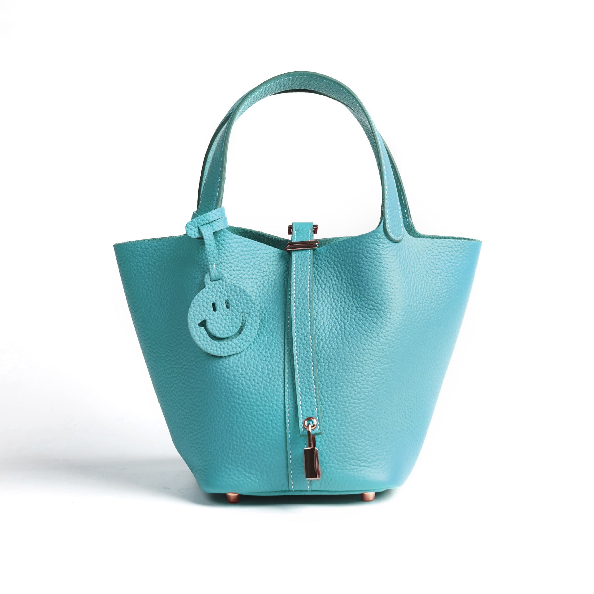 European and American New Hot-Selling Simple Women's Top Layer Cowhide Large Capacity Versatile Bucket Bag Handbag