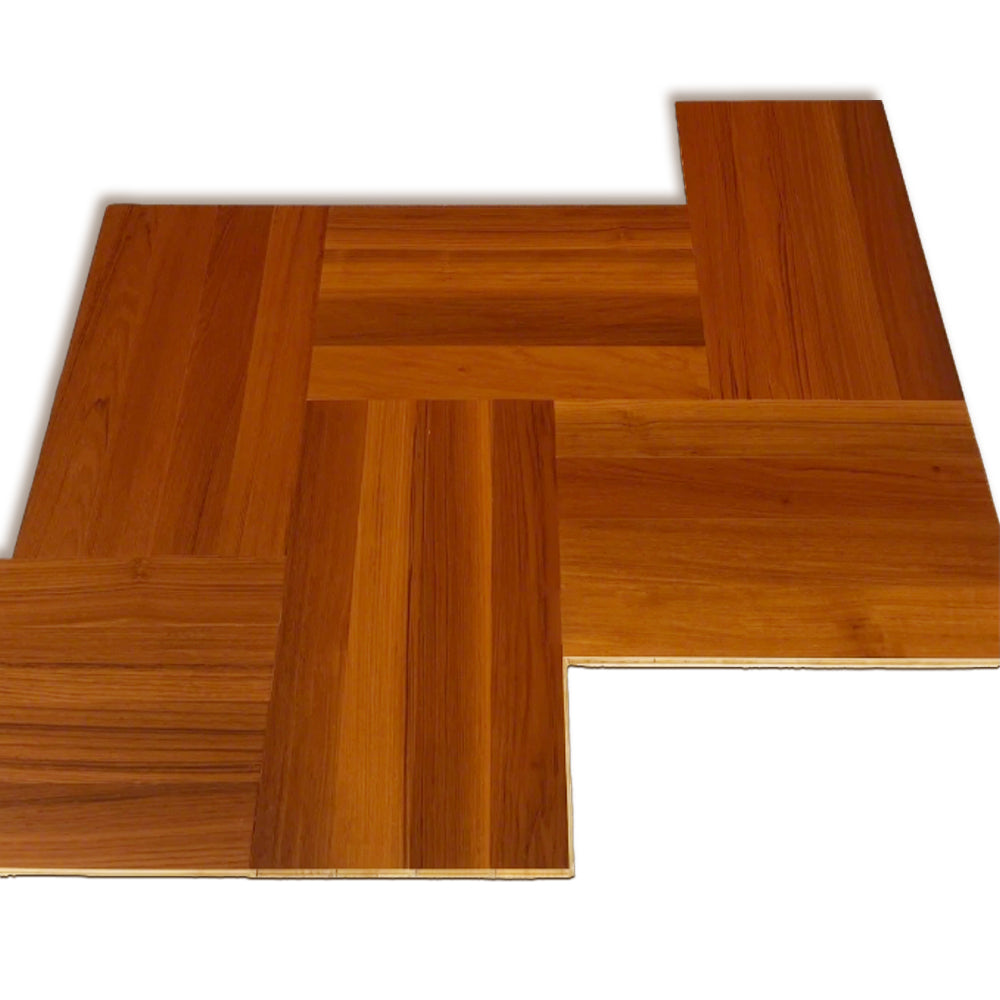 Custom Engineered Three-Layer Teak Wood Flooring Waterproof UV Finish Splash-Resistant Durable Elegant Design for Outdoor Park