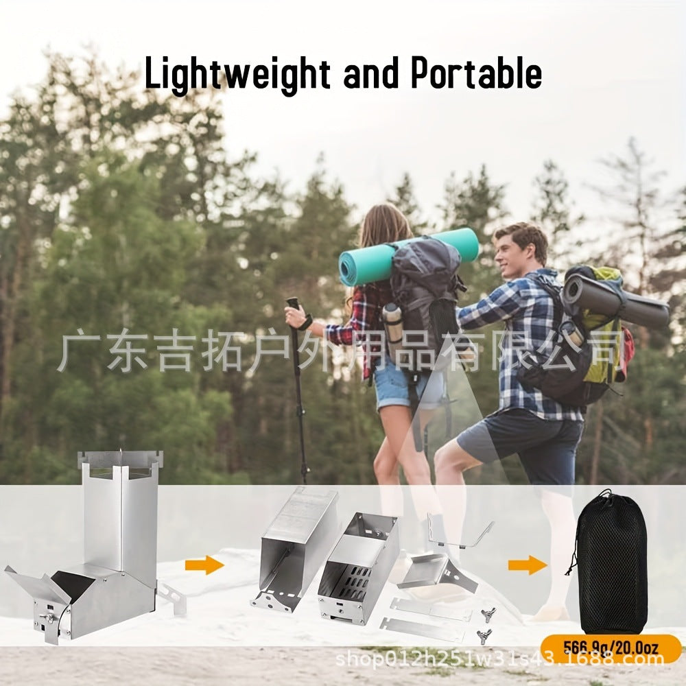Outdoor Fishing and Picnic L Portable Rocket Stove Wood Stove for Picnics and Home Use, Winter Heating Wood Burning Stove
