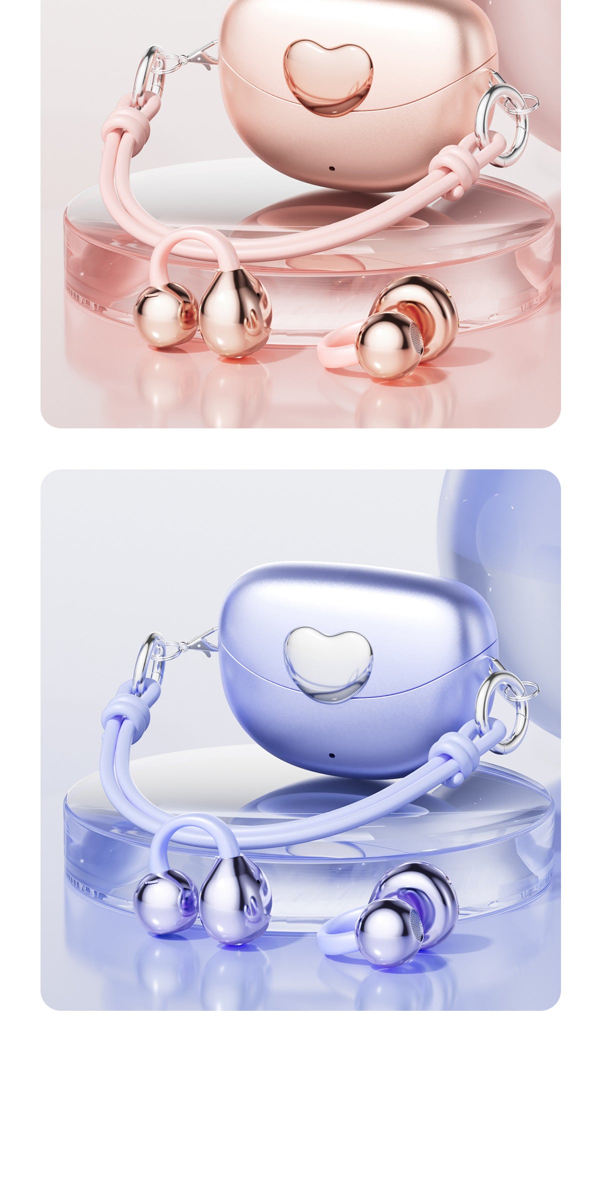 New E-commerce Model M106Simple Heart Long Battery Life High Appearance Mini Bag Style Wireless Bluetooth Earphones