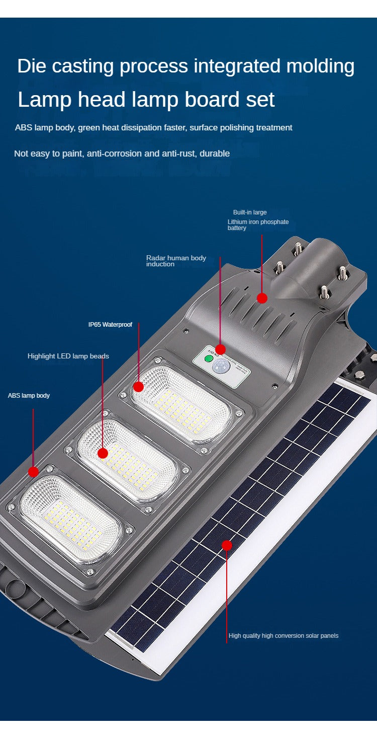 Integrated Solar Street Light 50w 100w 150w 200w Outdoor Light Control Intelligent Sensing Lighting