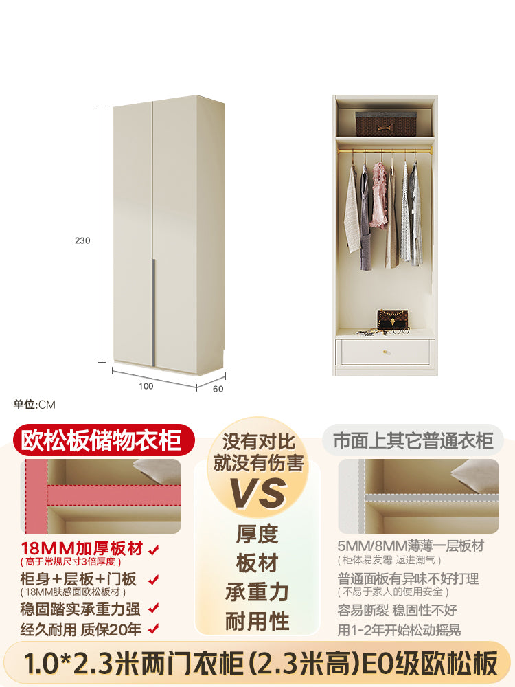 Custom Solid Wood Door-to-Ceiling Wardrobe2024Bestselling Home Bedroom E0Grade European Pine Board Storage Cabinet Furniture