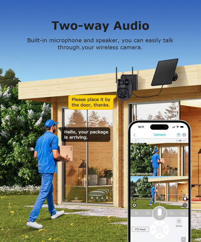Exclusive Supply3Lens Hybrid Zoom15Double Waterproof Solar Camera6MP High Definition Wireless Multi-Zone