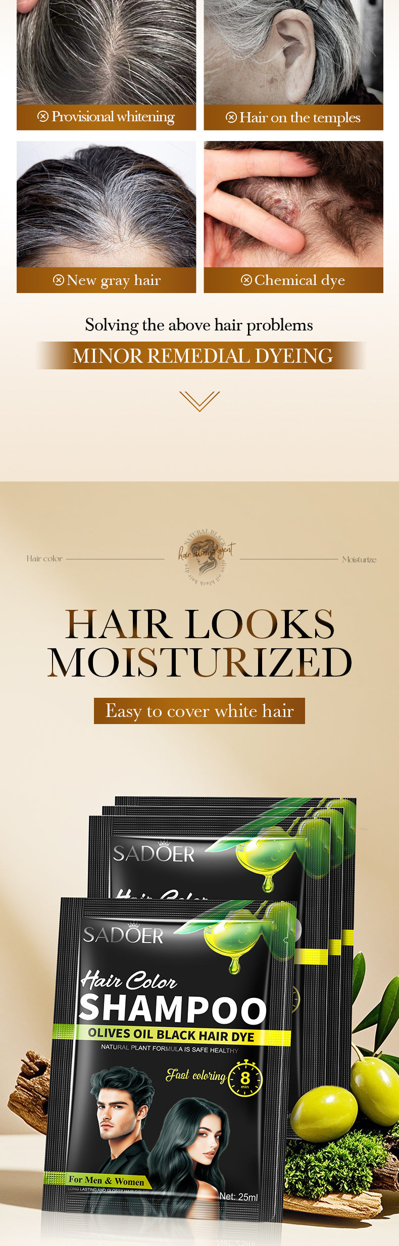 Cross-border Hair Conditioner Tablets25ml Olive Oil Plant Extract Moisturizing Dye Tablets Export Manufacturer Cross-Border