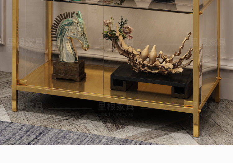 Simple Wine Cabinet Wall-Mounted Living Room Modern Simple Glass Storage Cabinet Home Storage Cabinet Light Luxury High-End Display Cabinet