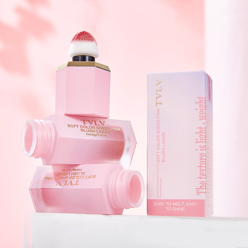 New Product TVLV Liquid Blush Velvet Moisturizing Six-color Lip Glaze Multi-functional Rouge Blush Facial Makeup