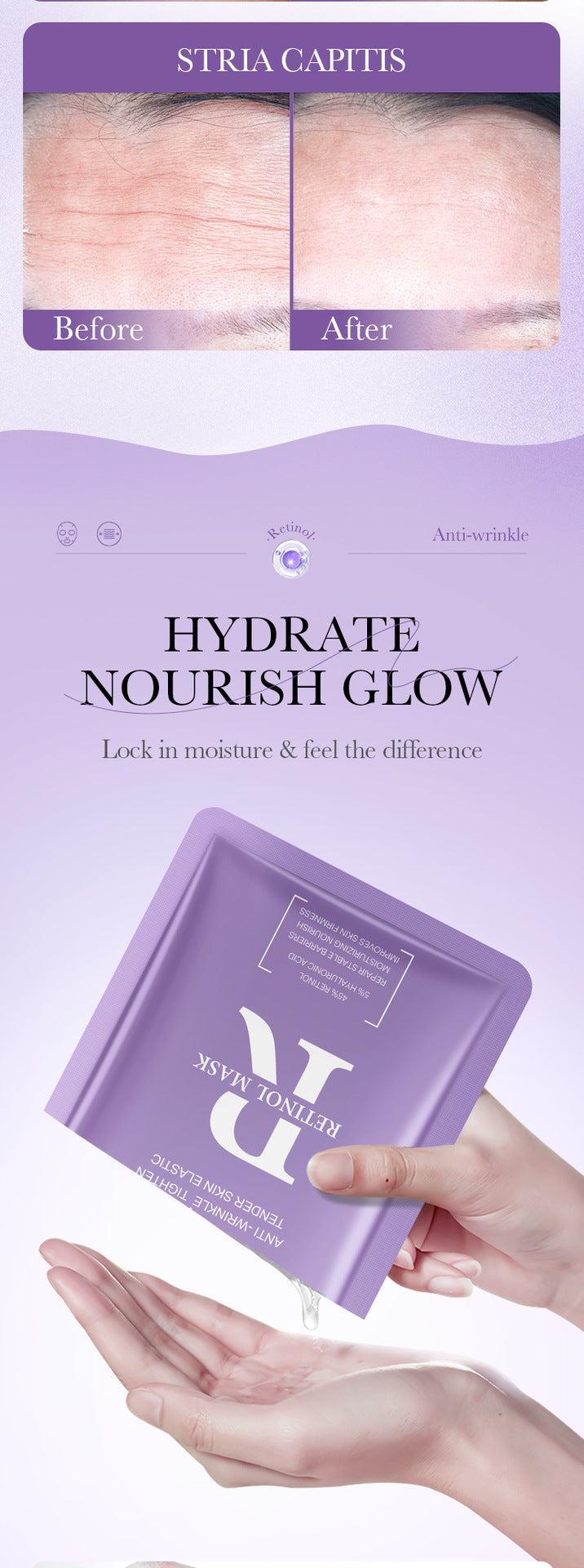 Full English Mask25g BIOAOUA Dimension C Retinol Hydrating Moisturizing Mask Sheet Pack  Wholesale