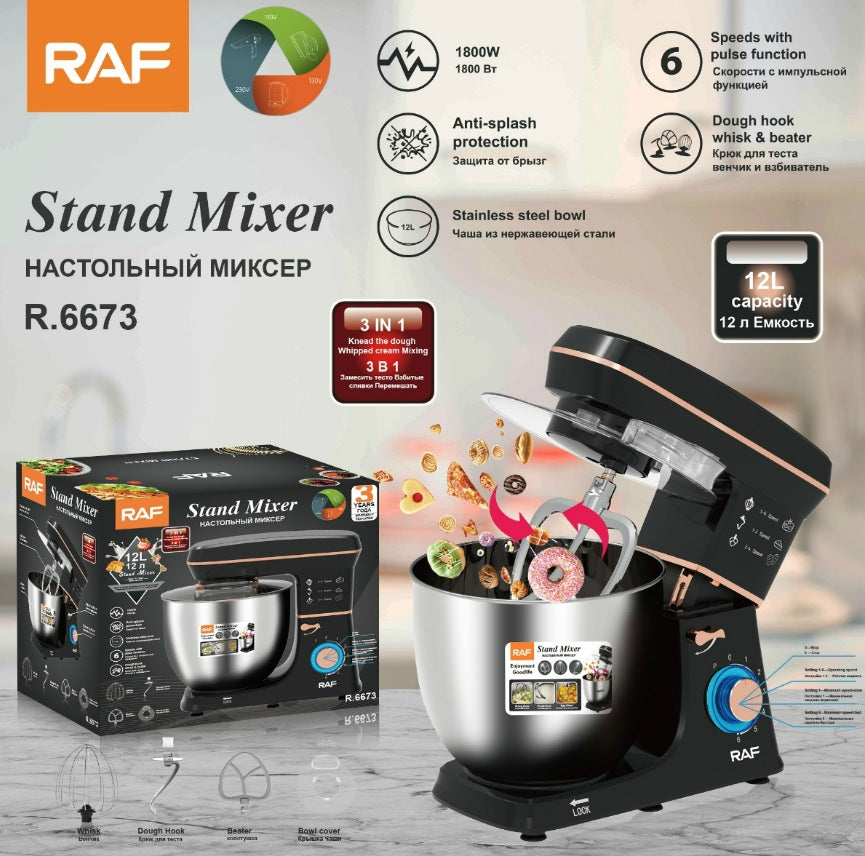 Chef Machine Fully Automatic Dough Mixer Kneading Stirring Milk Cap Egg Beater Desktop Commercial Small Multi-Functional5.5L