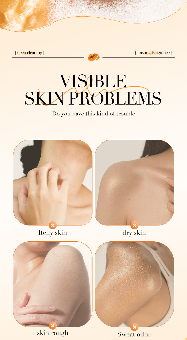 Papaya Body Wash480gBIOAOUA Vitamin C Cleansing and Moisturizing Body Wash Cross-Border Wholesale