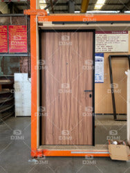 Factory Wholesale Aluminum Wood Ecological Doors for Houses Interior Modern Design Black Steel Frame Interior Wooden Door