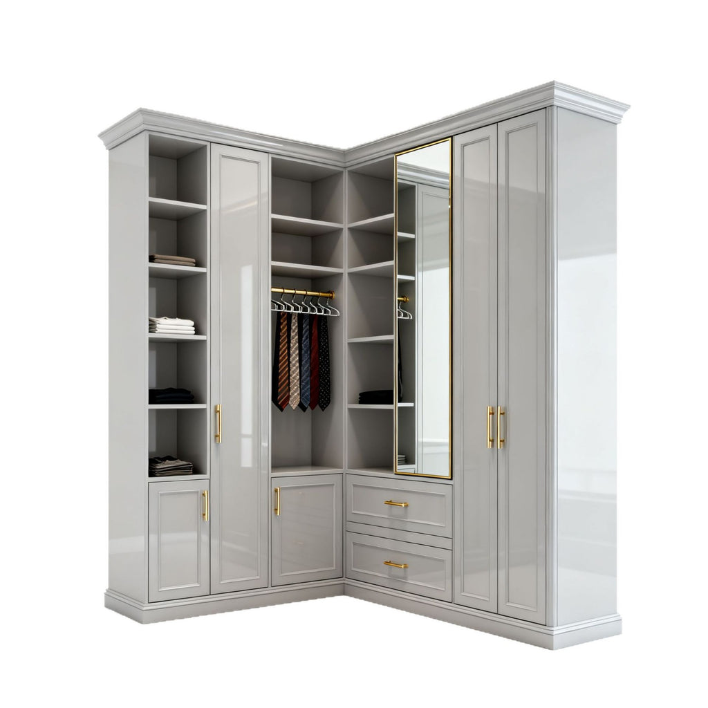 Custom Whole House Walk-in Closet Support Customization with Pictures Simple Modern Aluminum Alloy Wardrobe Source Factory
