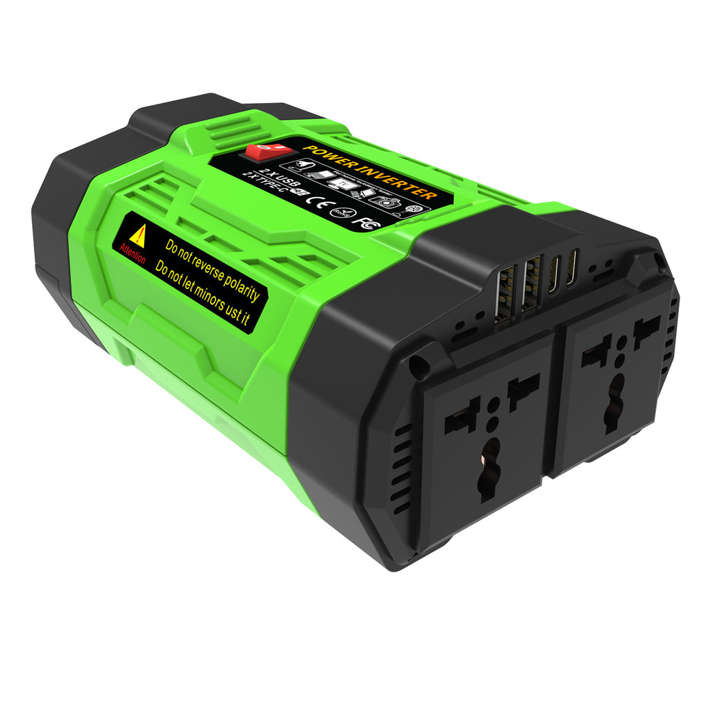 Vehicle Inverter200W300W600W12V Turn110V/220V With dual sockets USB/Type-C Converter