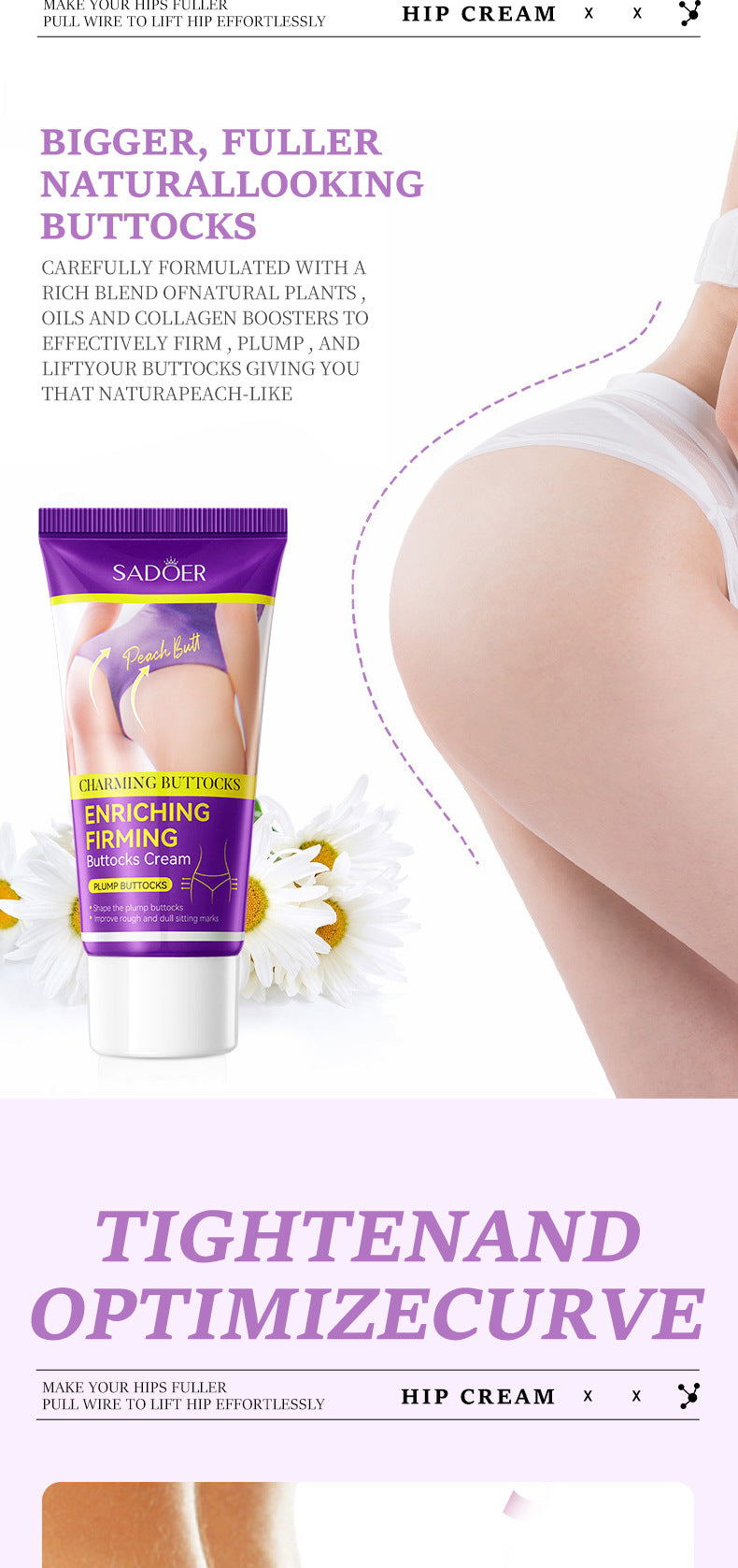 Full English Beauty Butt Cream60g SADOER Plump and Lift Butt Body Care Products  Wholesale