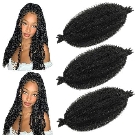 Factory In-Stock African Hand-Torn Caterpillar Wig Synthetic Long Curly Hair Marley Braid Fluffy Short Curly